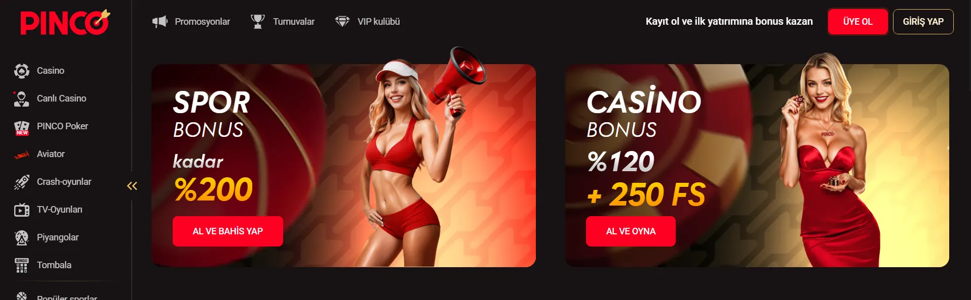 pinco bonuslar free spins